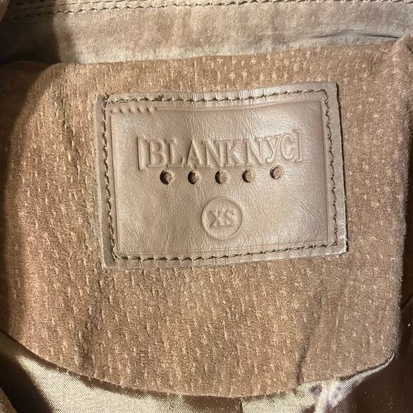 Blank NYC Coffee Bean 100% Suede Leather Fringe Moto Jacket Xs Hipster Boho - Picture 6 of 8